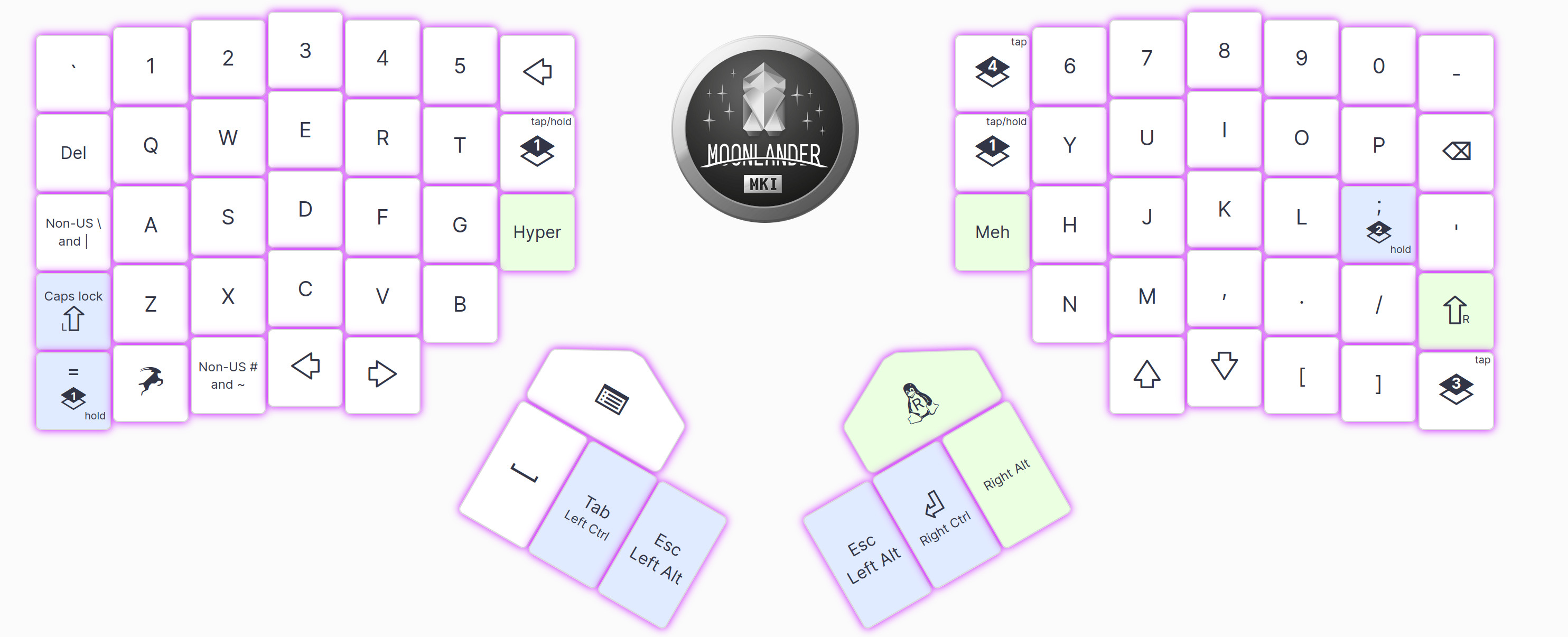 My moonlander layout